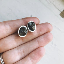 Load image into Gallery viewer, Oval Raw Meteorite Small Stud Earrings
