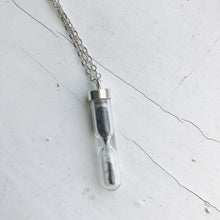 Load image into Gallery viewer, Space Time Hourglass Necklace with Meteorite Dust
