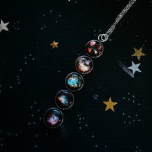 Load image into Gallery viewer, Nebula Rainbow Vertical Pendant Necklace
