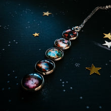 Load image into Gallery viewer, Nebula Rainbow Vertical Pendant Necklace
