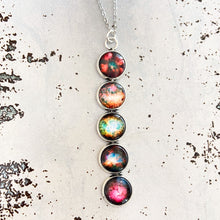 Load image into Gallery viewer, Nebula Rainbow Vertical Pendant Necklace
