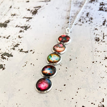 Load image into Gallery viewer, Nebula Rainbow Vertical Pendant Necklace
