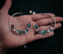 Load image into Gallery viewer, Nebula Rainbow Pride Hoop Earrings
