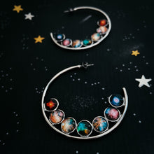 Load image into Gallery viewer, Nebula Rainbow Pride Hoop Earrings
