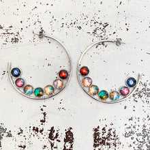 Load image into Gallery viewer, Nebula Rainbow Pride Hoop Earrings
