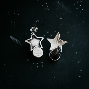 Star Shaped Meteorite Stud Earrings