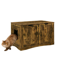 Load image into Gallery viewer, X-Large Cat Washroom Bench Litter Box Enclosure Furniture Box House with Table
